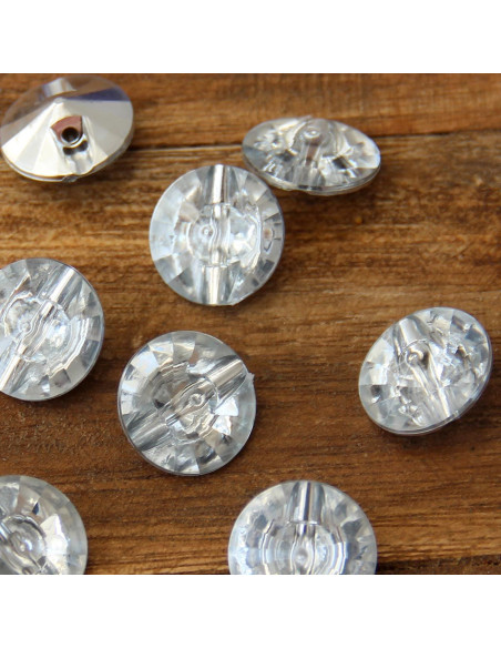 Set mit 8 Cocktail-Knöpfen mit Schaft 18 mm - Silber