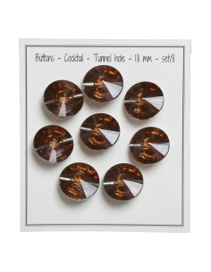 Set mit 8 Cocktailknöpfen mit Schaft 18 mm - Bronze