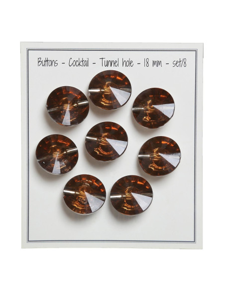Set mit 8 Cocktailknöpfen mit Schaft 18 mm - Bronze
