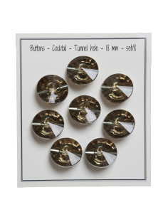 Set mit 8 Cocktail-Knöpfen mit Schaft 18 mm - Grün