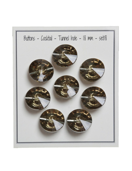 Set mit 8 Cocktail-Knöpfen mit Schaft 18 mm - Grün
