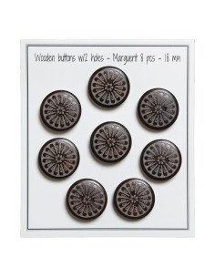 Packung mit 8 Gänseblümchen-Holzknöpfen 18 mm