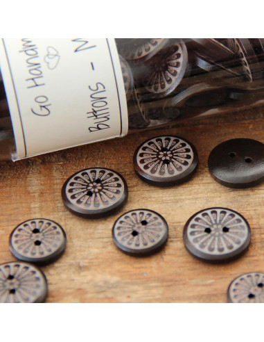 Packung mit 8 Gänseblümchen-Holzknöpfen 18 mm