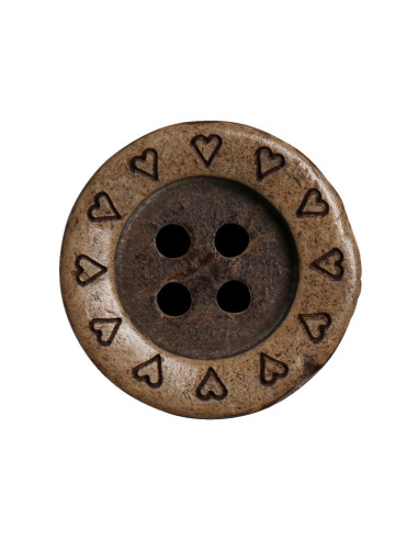 Paket mit 8 Kokosnussknöpfen Herzen 18 mm
