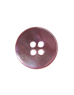 Satz von 8 Knöpfen mit 4 Löchern aus Perlmutt 15 mm - Rosa 2