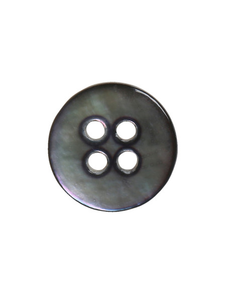 Satz von 8 Knöpfen mit 4 Löchern aus Perlmutt 12 mm - Schwarz