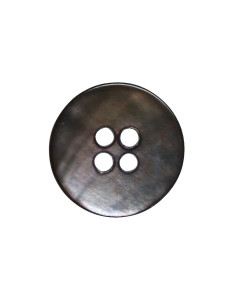 Satz von 8 Knöpfen mit 4 Löchern aus Perlmutt 15 mm - Schwarz 2