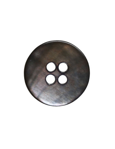 Satz von 8 Knöpfen mit 4 Löchern aus Perlmutt 15 mm - Schwarz
