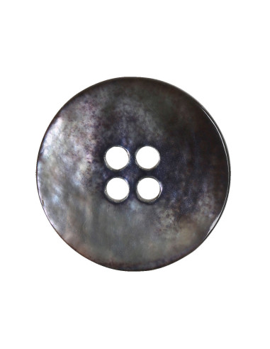 Satz von 8 Knöpfen mit 4 Löchern aus Perlmutt 18 mm - Schwarz