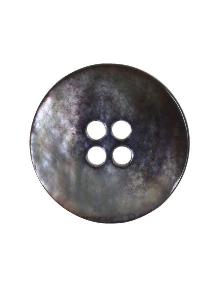 Satz von 8 Knöpfen mit 4 Löchern aus Perlmutt 18 mm - Schwarz