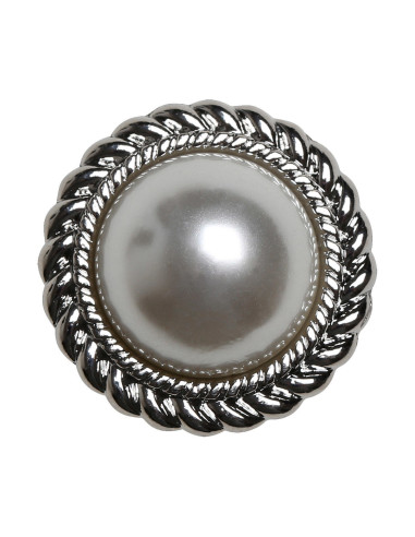 Set mit 4 Perlenknöpfen 21 mm - Silber