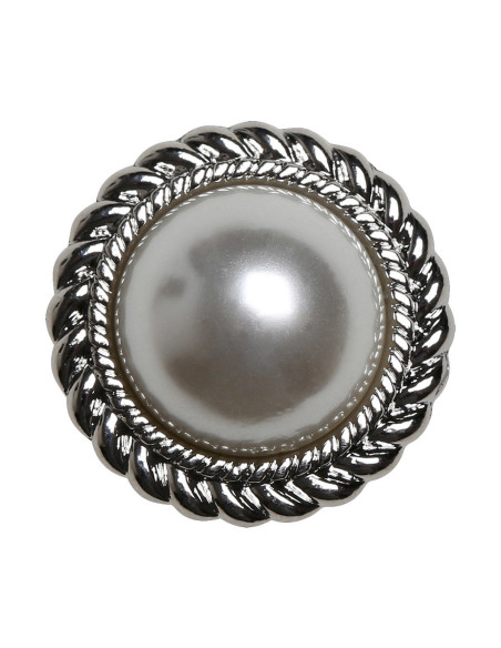 Set mit 4 Perlenknöpfen 21 mm - Silber