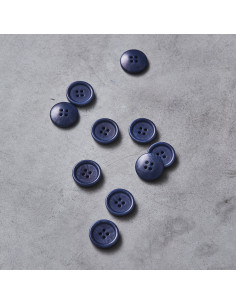 Korozo-Knopf mit abgerundetem Rand - Lapislazuli-Blau