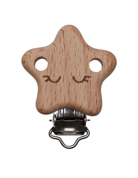 Schnullerclip aus Holz - Stern