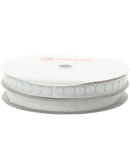 VELCRO® Marken-Klebepunkte weiß - Rolle 25 m - Ø 19 mm