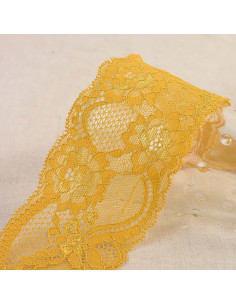 Elastische Spitze Rosen - Senf