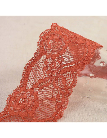 Elastische Spitze Rosen - Rostfarbe