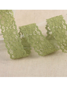Elastische Spitze Hellébore - Khaki