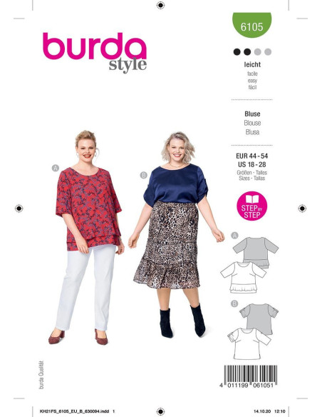 Blusenschnittmuster - Burda 6105