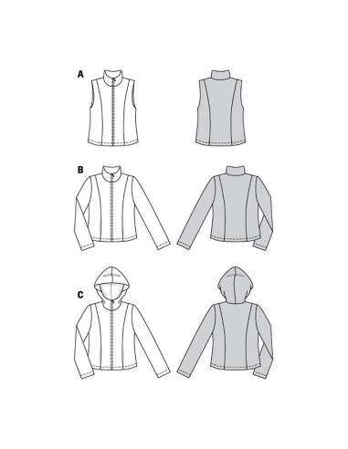 Weste und Jacke Schnittmuster - Burda 6114
