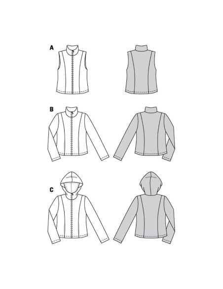Weste und Jacke Schnittmuster - Burda 6114