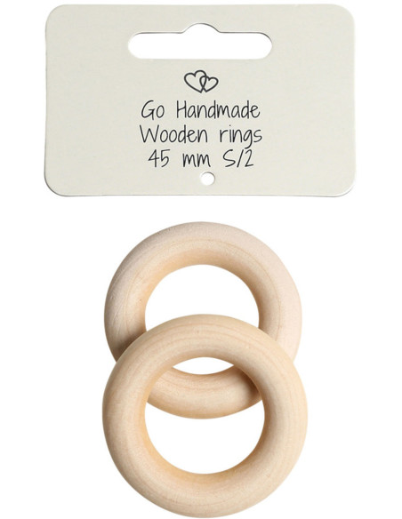 Holzringe für Rasseln und Mobiles 45 mm