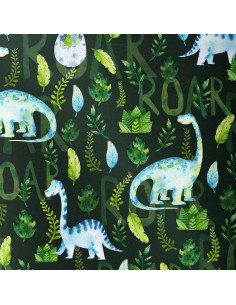 Deluxe Bio-Baumwollstoff - Dinosaurier brüllen