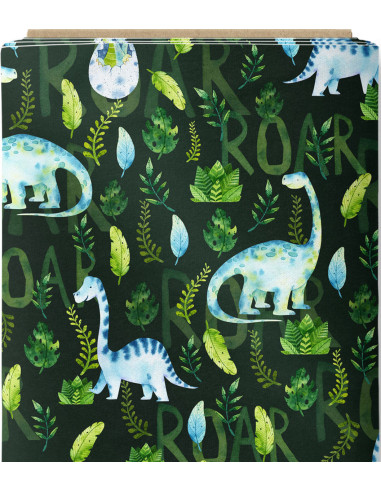 Deluxe Bio-Baumwollstoff - Dinosaurier brüllen