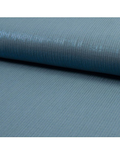 Doppelgaze-Baumwollstoff mit Lurex - Jeansblau