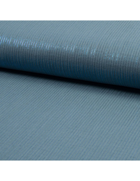 Doppelgaze-Baumwollstoff mit Lurex - Jeansblau