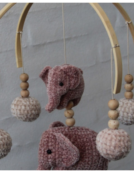 Bambus-Mobile für Babys - 2 Halbkreise