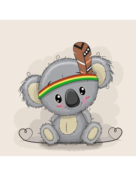 Leichter Sweatstoff-Panel 40 cm x 50 cm - Indischer Koala