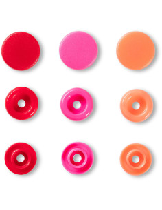 Set mit 30 Druckknöpfen Color Snaps 12,4 mm - Rot, Rosa und Pfirsich 2