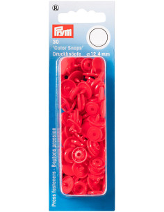 Set mit 30 Druckknöpfen Color Snaps 12,4 mm - Leuchtend Rot