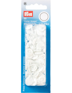 Set mit 30 Druckknöpfen Color Snaps 12,4 mm - Weiß