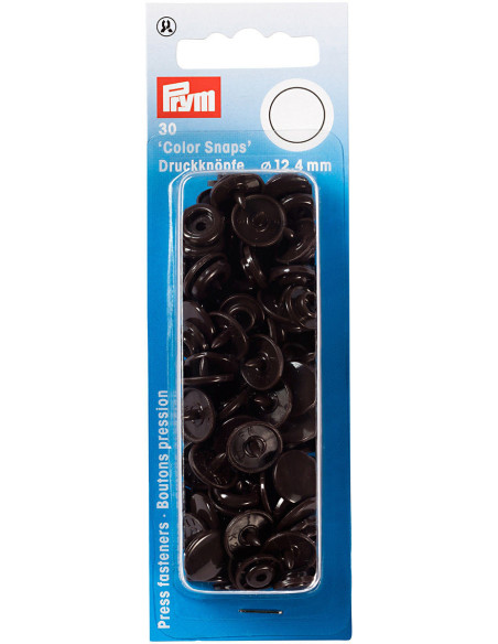 Set mit 30 Druckknöpfen Color Snaps 12,4 mm - Dunkelbraun