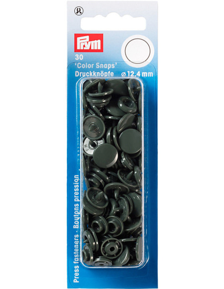 Set mit 30 Druckknöpfen Color Snaps 12,4 mm - Dunkelgrau