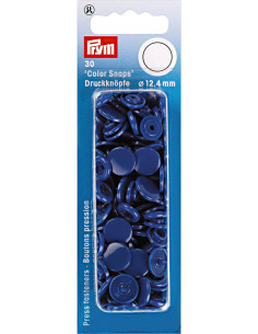 Set mit 30 Druckknöpfen Color Snaps 12,4 mm - Königsblau