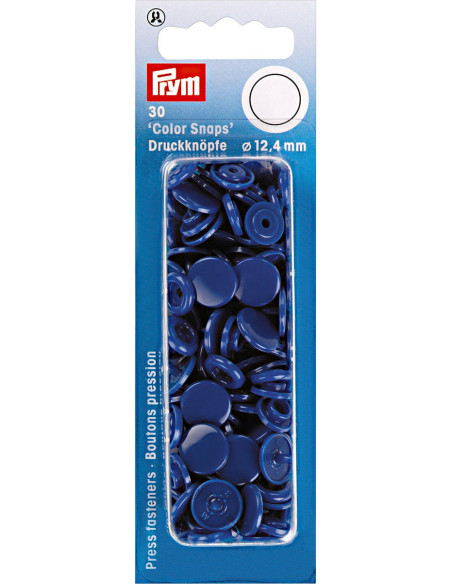 Set mit 30 Druckknöpfen Color Snaps 12,4 mm - Königsblau