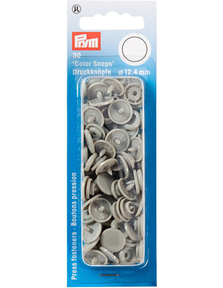 Set mit 30 Druckknöpfen Color Snaps 12,4 mm - Grau