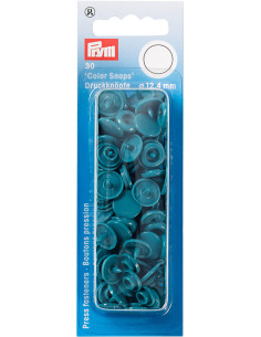 Set mit 30 Druckknöpfen Color Snaps 12,4 mm - Petrolblau