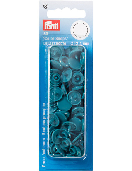 Set mit 30 Druckknöpfen Color Snaps 12,4 mm - Petrolblau