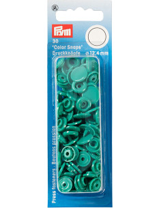 Set mit 30 Druckknöpfen Color Snaps 12,4 mm - Smaragdgrün