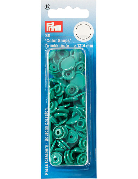 Set mit 30 Druckknöpfen Color Snaps 12,4 mm - Smaragdgrün