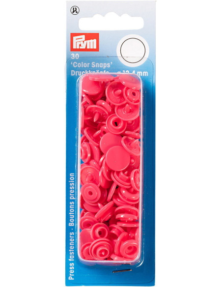 Set mit 30 Druckknöpfen Color Snaps 12,4 mm - Himbeerfuchsia