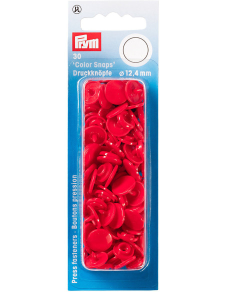 Set mit 30 Druckknöpfen Color Snaps 12,4 mm - Rot
