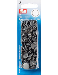 Set mit 30 Druckknöpfen Color Snaps 12,4 mm - Silbergrau
