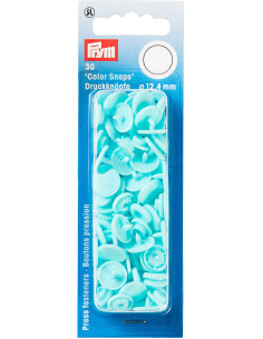 Set mit 30 Druckknöpfen Color Snaps 12,4 mm - Helltürkis