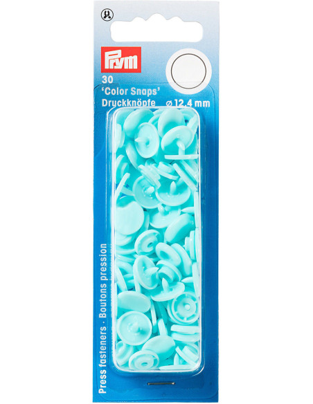 Set mit 30 Druckknöpfen Color Snaps 12,4 mm - Helltürkis