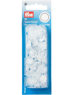 Set mit 30 Druckknöpfen Color Snaps 12,4 mm - Transparent glänzend